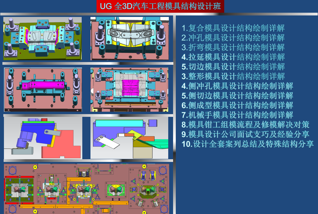 UG 全3D汽車工程模具結(jié)構(gòu)設(shè)計初級班